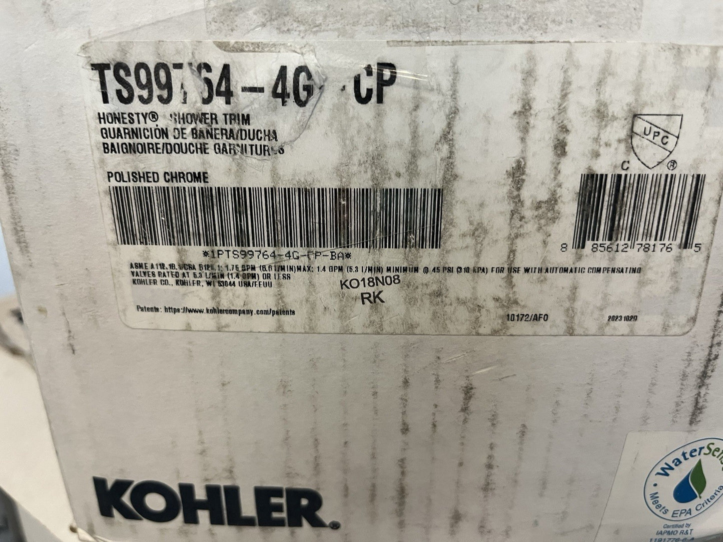 Kohler K‑TS99764‑4G‑CP Honesty Shower Trim – 1.75 GPM Katalyst, Polished Chrome