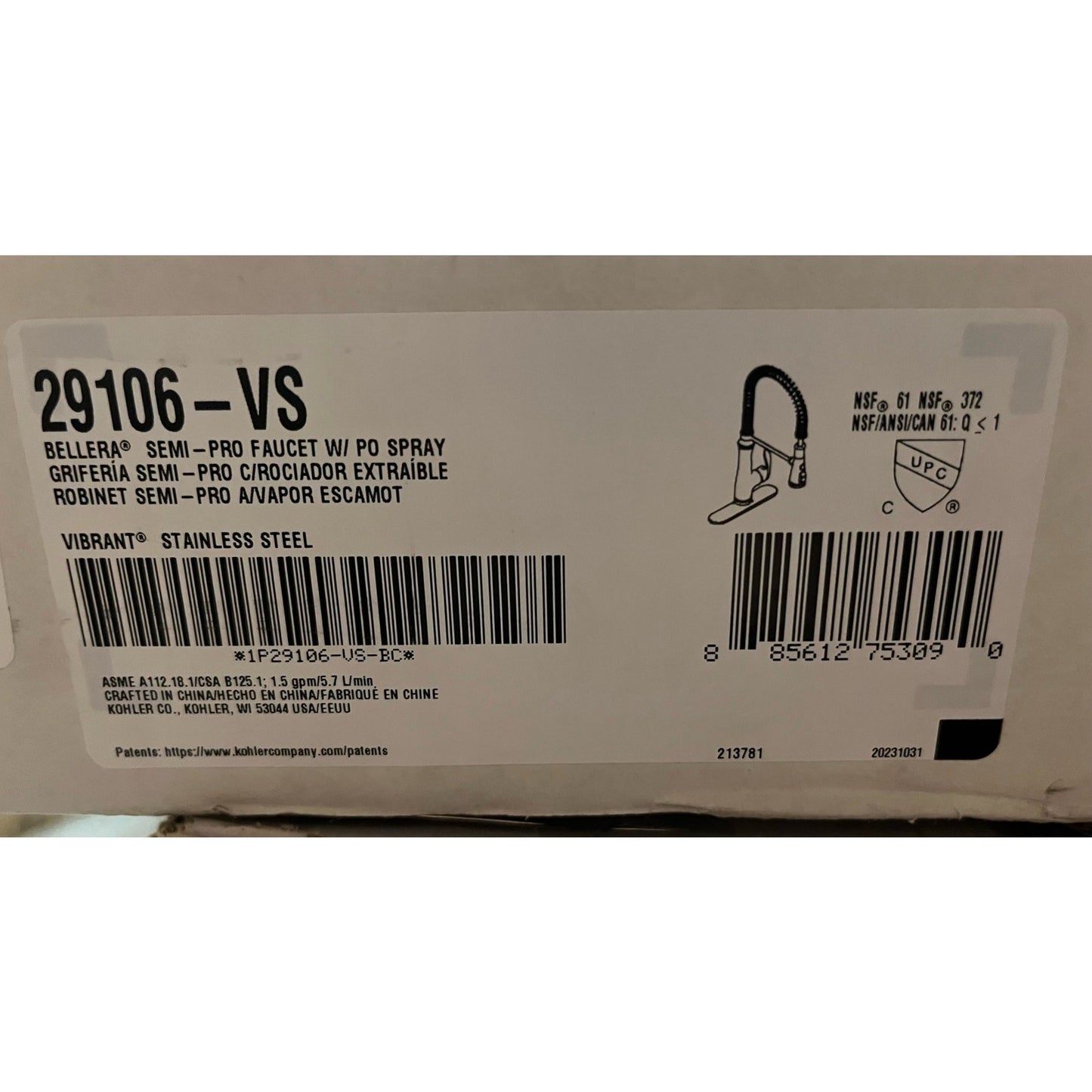 Kohler 29106-VS Bellera Pull-Down Kitchen Faucet – Vibrant Stainless