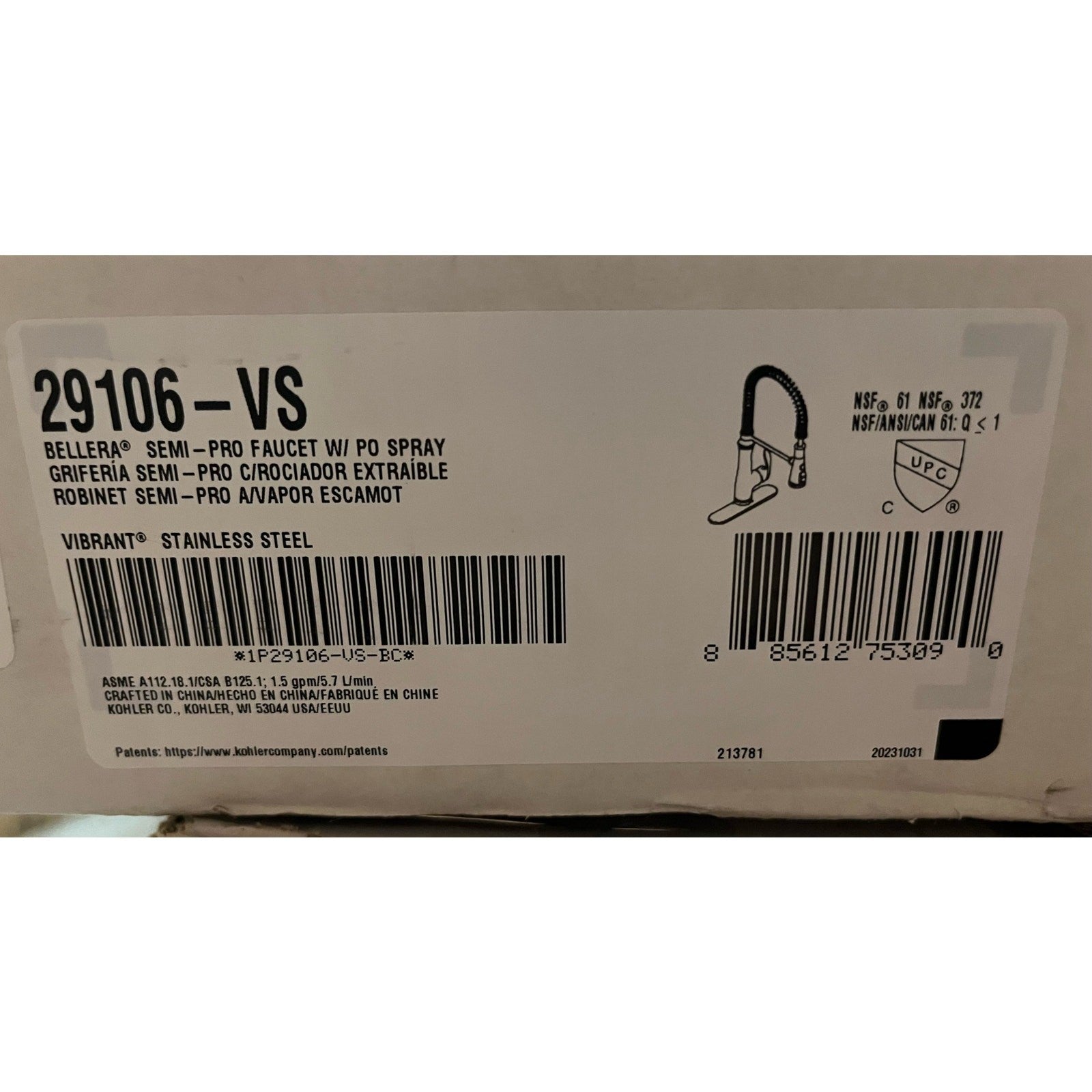 Kohler 29106-VS Bellera Pull-Down Kitchen Faucet – Vibrant Stainless