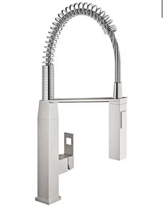 GROHE 31401DC0 EuroCube Kitchen Faucet SuperSteel Dual Spray Semi-Pro