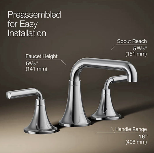 27416-4-CP Tone Widespread Bathroom Sink Faucet, 1.2 GPM, Polished Chrome
