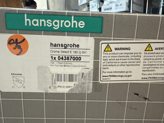 Hansgrohe 04387000 Croma Select E 7" Showerhead – 2-Spray Rain & IntenseRain – C