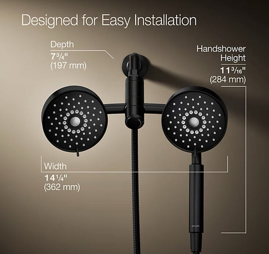 Kohler K-23219-G-BL Purist 2-in-1 Multifunction Shower Combo Matte Black 1.75 GP