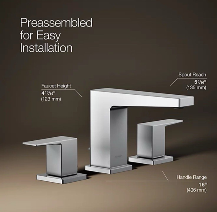 Kohler Honesty Widespread Bathroom Sink Faucet - Polished Chrome