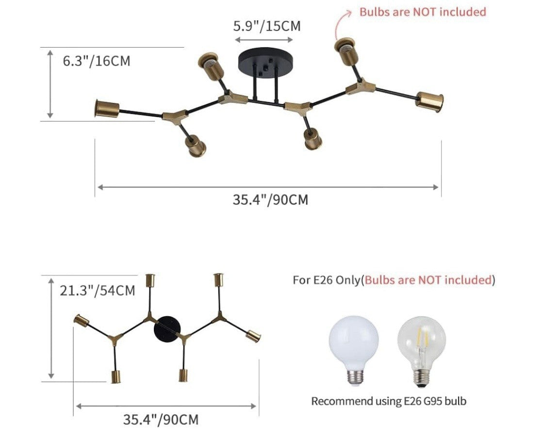 Quoobe 12-Light Sputnik Chandelier – Modern Adjustable Ceiling Fixture