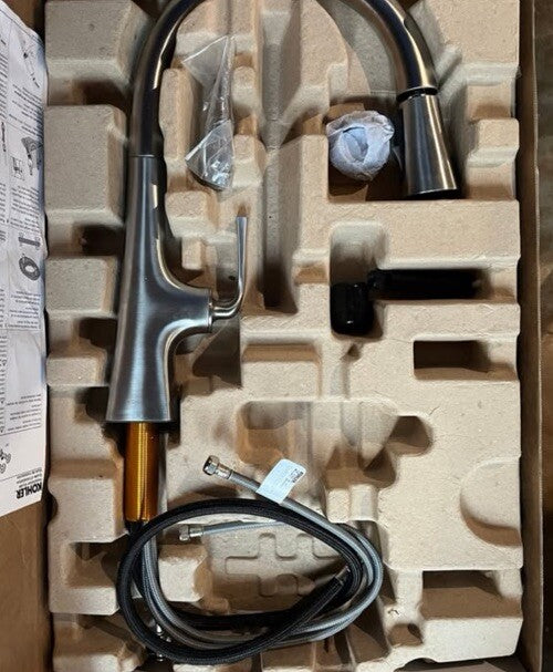 Kohler Graze K-22062-VS Pull Down Spray Kitchen Faucet Vibrant Stainless Steel