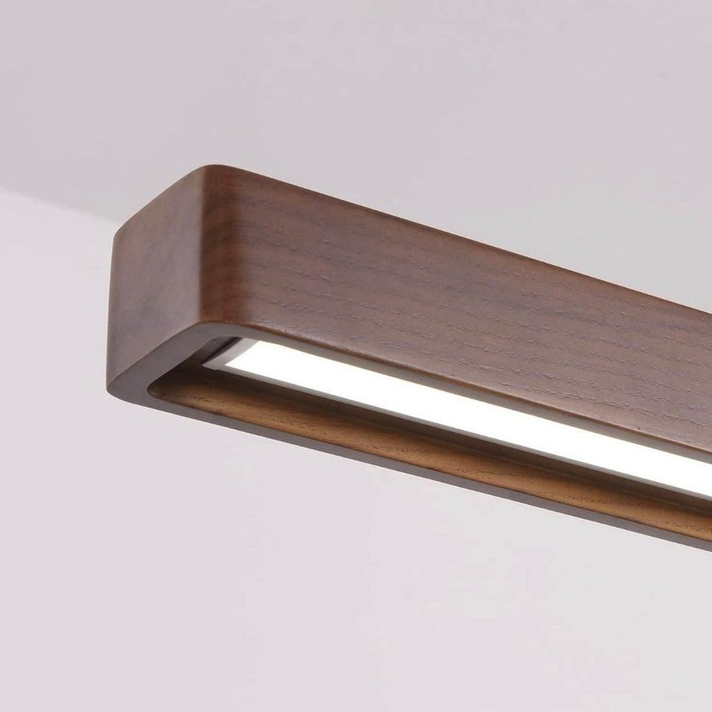 🪵 LED Wooden Linear Pendant Island Table Light – Natural Warmth Meets Modern El