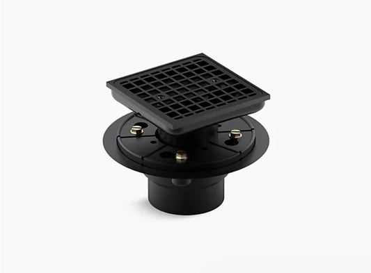 Kohler Clearflo Square Shower Drain, Matte Black, K-9136-BL – Modern Bathroom