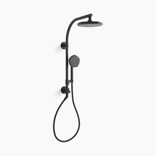 Kohler 27118-G-BL Statement Shower System – Matte Black Rain + Handshower Kit