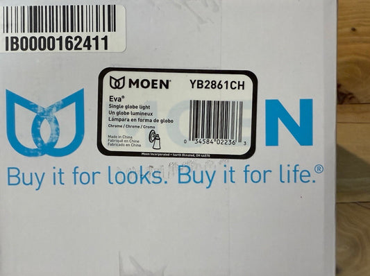 MOEN Eva Single Bulb Light Fixture, Chrome – Modern Bathroom Lighting, Stylish &