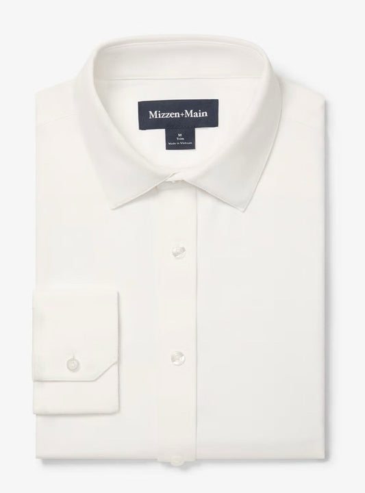 Mizzen And Main Bateman Twill Dress Shirt Medium Trim Fit