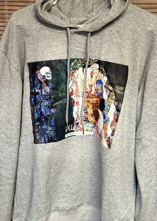 Klimt “Death and Life” Hoodie – Gray – Immersive Experience Art Print – Unisex