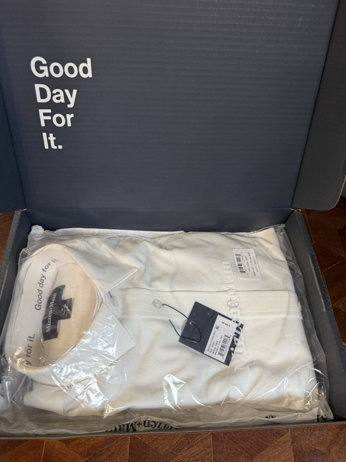 Mizzen+Main Bateman Performance Dress Shirt – White | Medium Trim Fit Tall | Wri