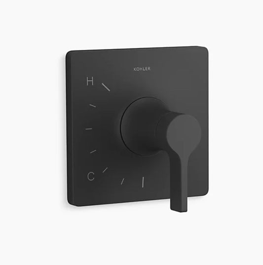 Kohler Venza 1-Handle Pressure-Balancing Valve Trim in Matte Black