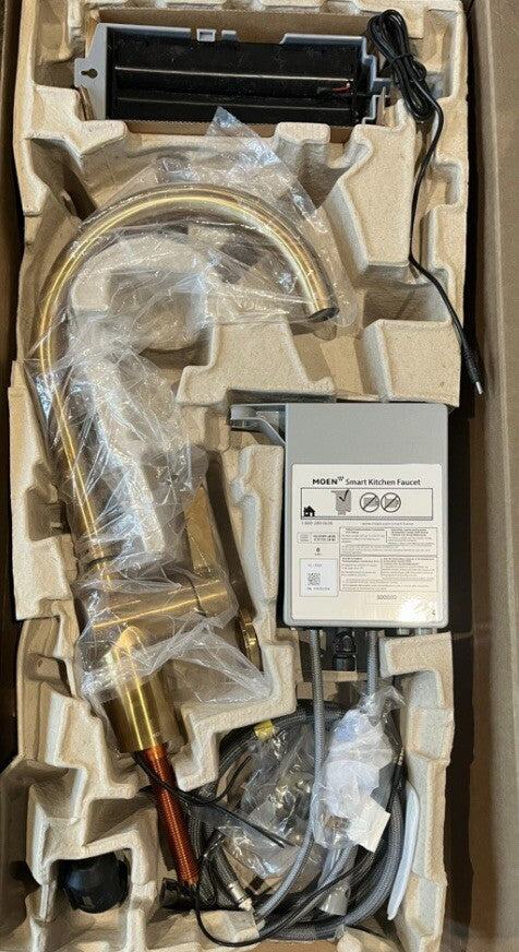 Moen 7622EVBG CIA Smart Touchless Pull Down Sprayer Kitchen Faucet Brushed Gold
