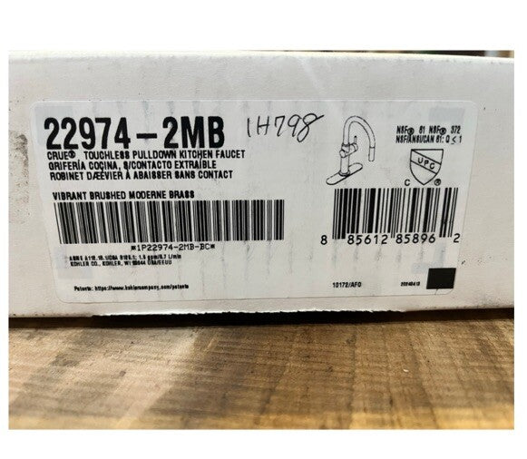 Kohler K-22974-2MB Crue Touchless Kitchen Faucet Pull Down 1.5 GPM Brass