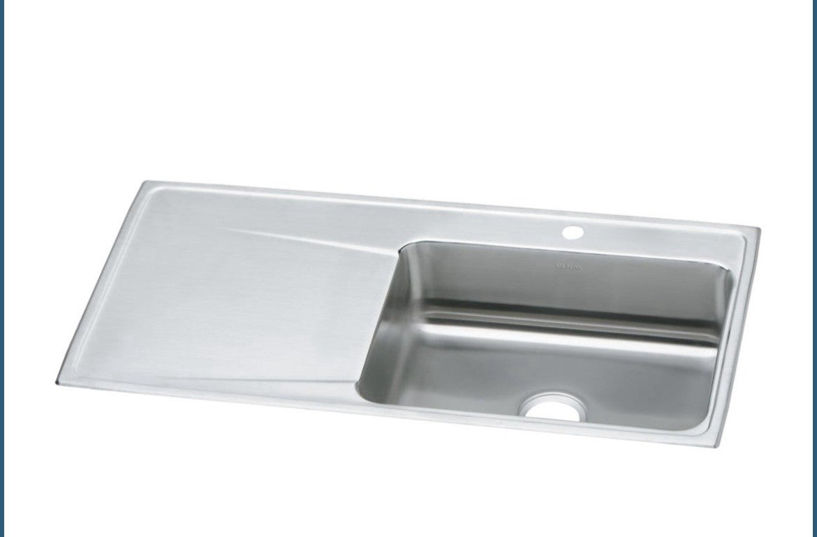 Elkay ILR4322L3 Lustertone Classic Stainless Steel Kitchen Sink 43"x22"–3-Hole