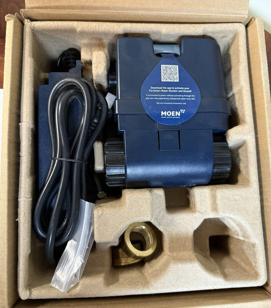 Moen Flo 900-001 3/4” Smart Water Monitor Auto Shutoff | Leak Detection Wi-Fi