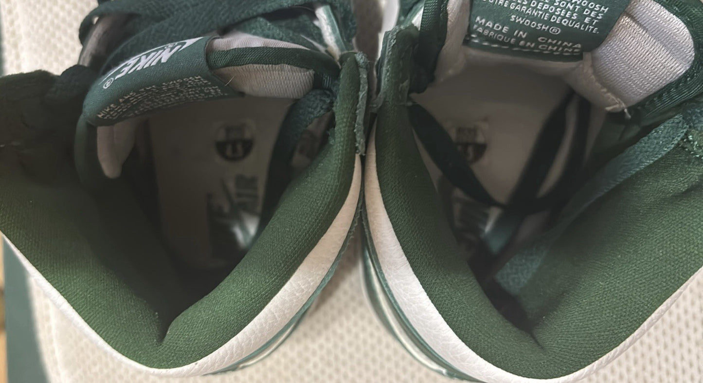 Nike Air Jordan 1 Retro High OG Green/Metallic Silver Mens 4.5 /  woman 6