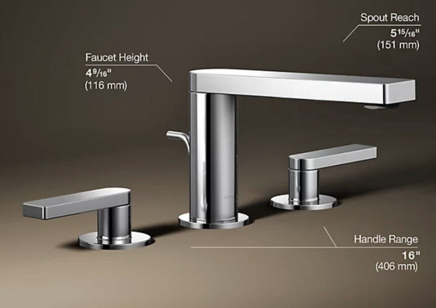 Kohler K-73060-4-CP Composed Widespread Bathroom Faucet w Lever Handles, Chrome