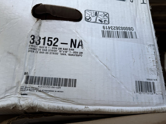 Kohler Strive 33152-NA 18-5/16" Undermount Bar Sink Stainless