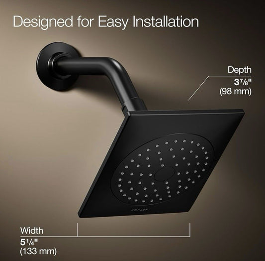 Kohler K-14786-BL Loure Single-Function Showerhead – Matte Black