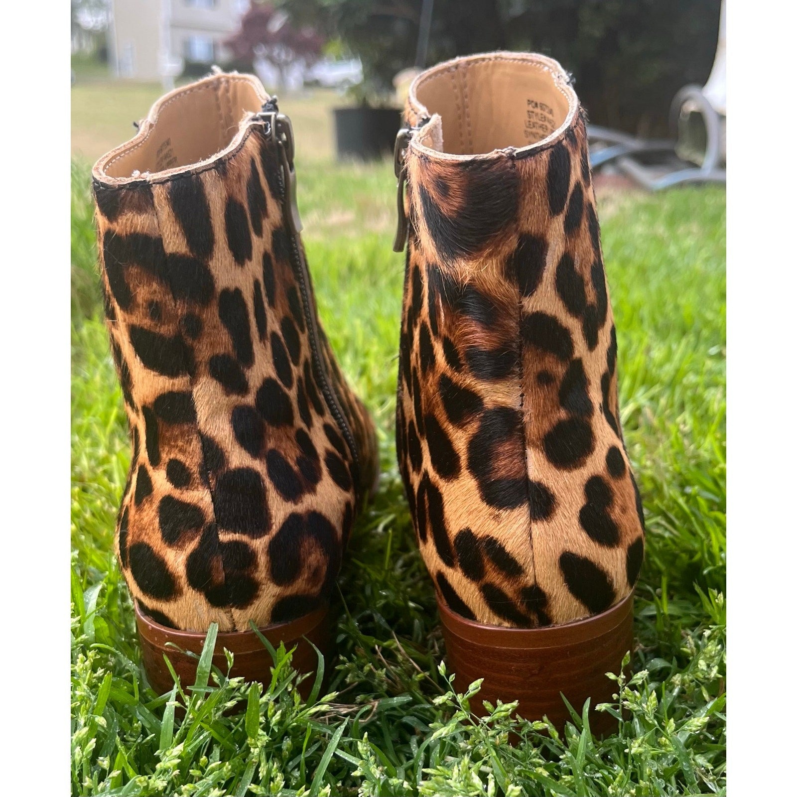 J.Crew Walker Calf Hair Leopard Booties Women’s Size 8 Animal Print Ankle Boots
