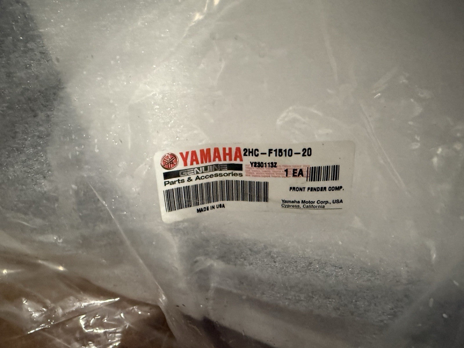 Yamaha OEM 2HC-F1510-20-00 Front Fender Comp for UTV ATV – New