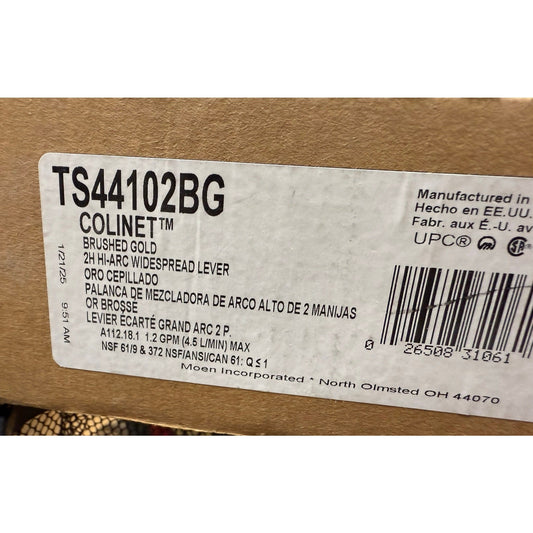 Moen TS44102BG Colinet 2-High Arc Bathroom Faucet - Brushed Gold