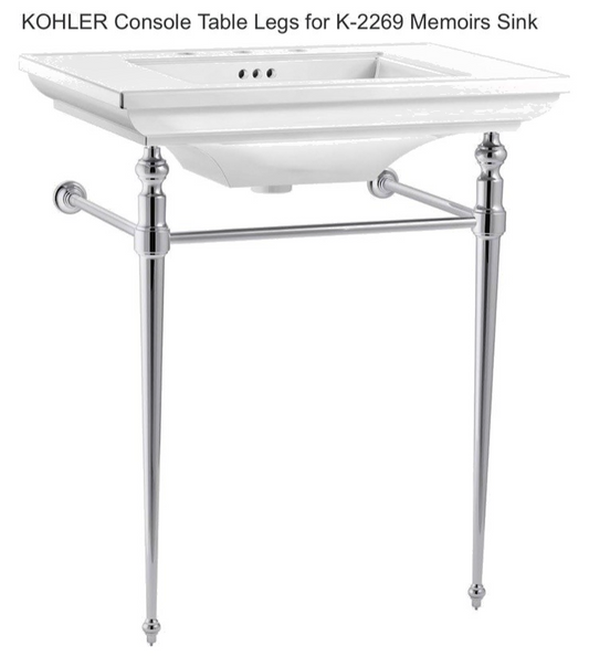 Kohler 30007-BV Memoirs Console Sink Legs Brushed Bronze Metal Bathroom Base