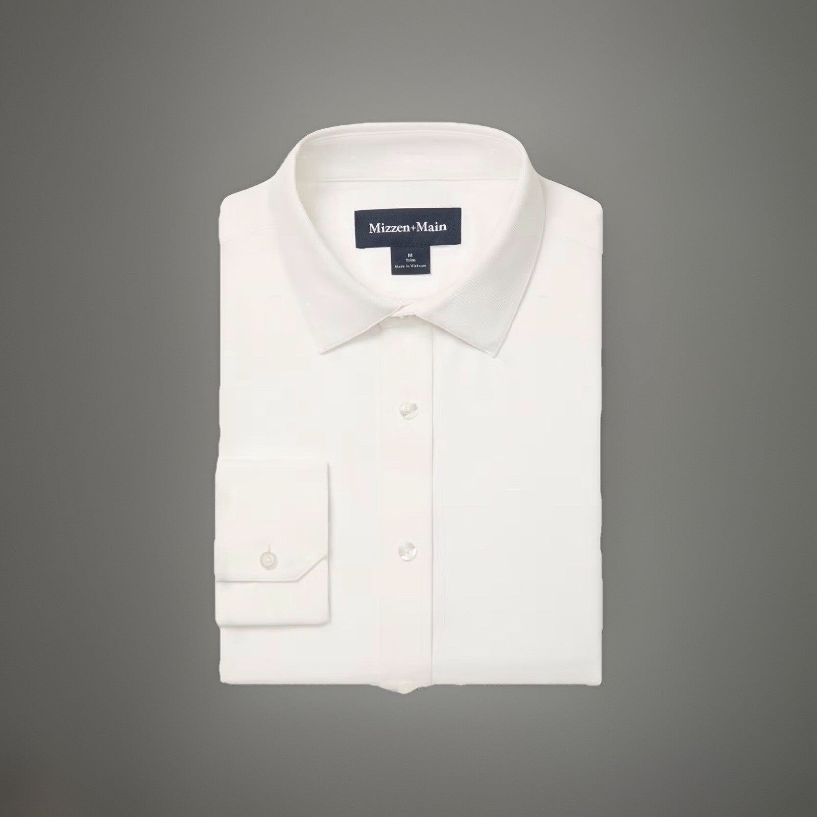 Mizzen+Main Bateman Performance Dress Shirt – White | Medium Trim Fit Tall | Wri