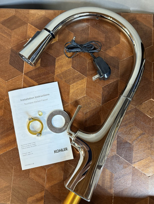 Kohler K-22068-SN Graze Touchless Pull-Down Kitchen Faucet – Polished Nickel