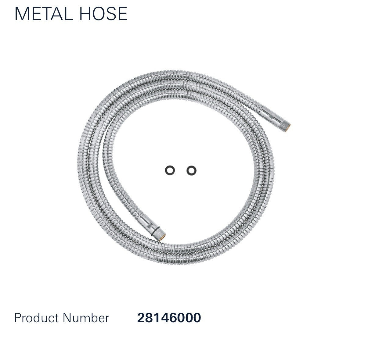 Grohe Relexaflex 28146000 79" Metal Hand Shower Hose StarLight Chrome Universal