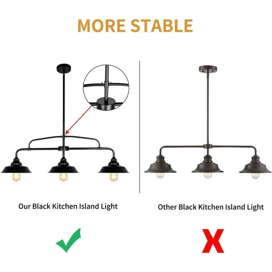 Puzhi Home Black Pendant Lighting Fixture