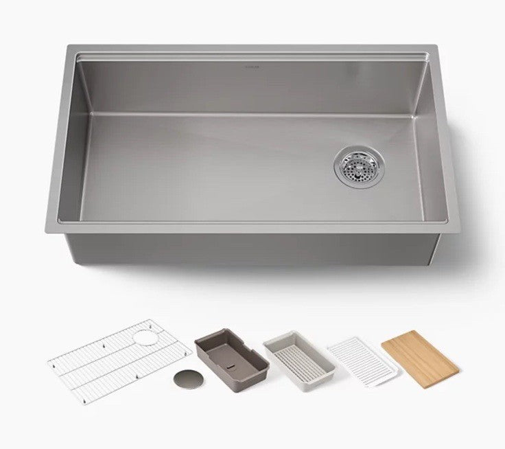 Kohler K-33661-PC-NA Strive 29" Undermount SS Kitchen Sink Single Bowl
