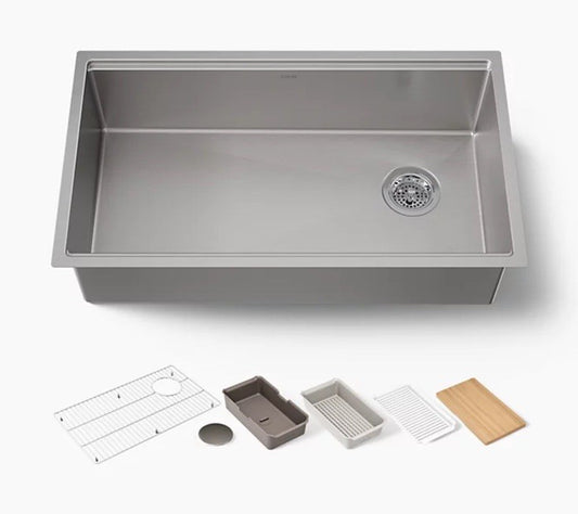 Kohler K-33661-PC-NA Strive 29" Undermount SS Kitchen Sink Single Bowl