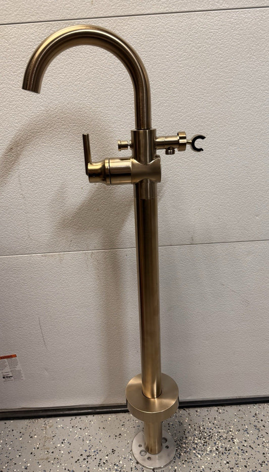 Delta T4759-CZFL Tub Filler Trim Kit Floor Mount Champagne Bronze + Hand Shower