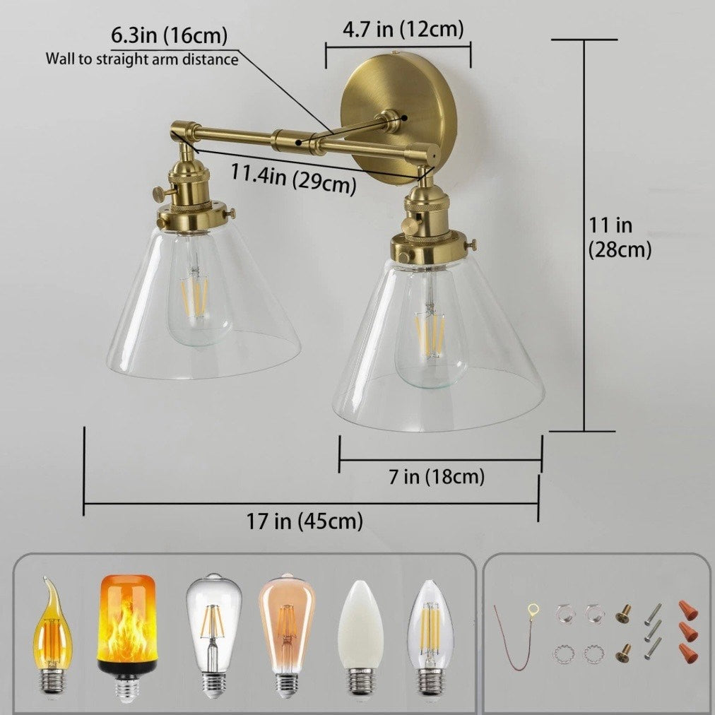AK Lighting Gold Bathroom Vanity Light Fixture