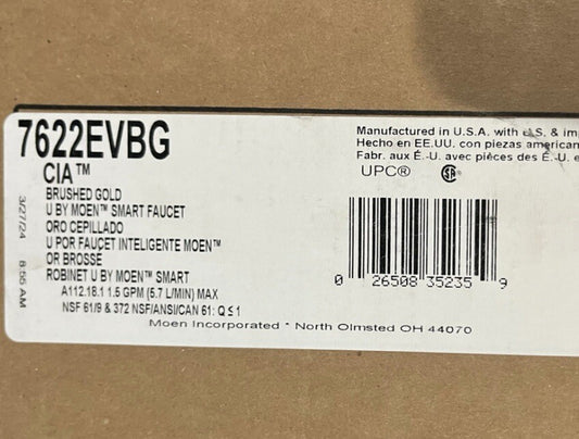 Moen 7622EVBG CIA Smart Touchless Pull Down Sprayer Kitchen Faucet Brushed Gold