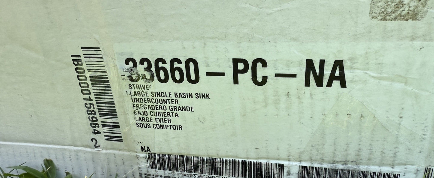 Kohler K-33661-PC-NA Strive 29" Undermount SS Kitchen Sink Single Bowl