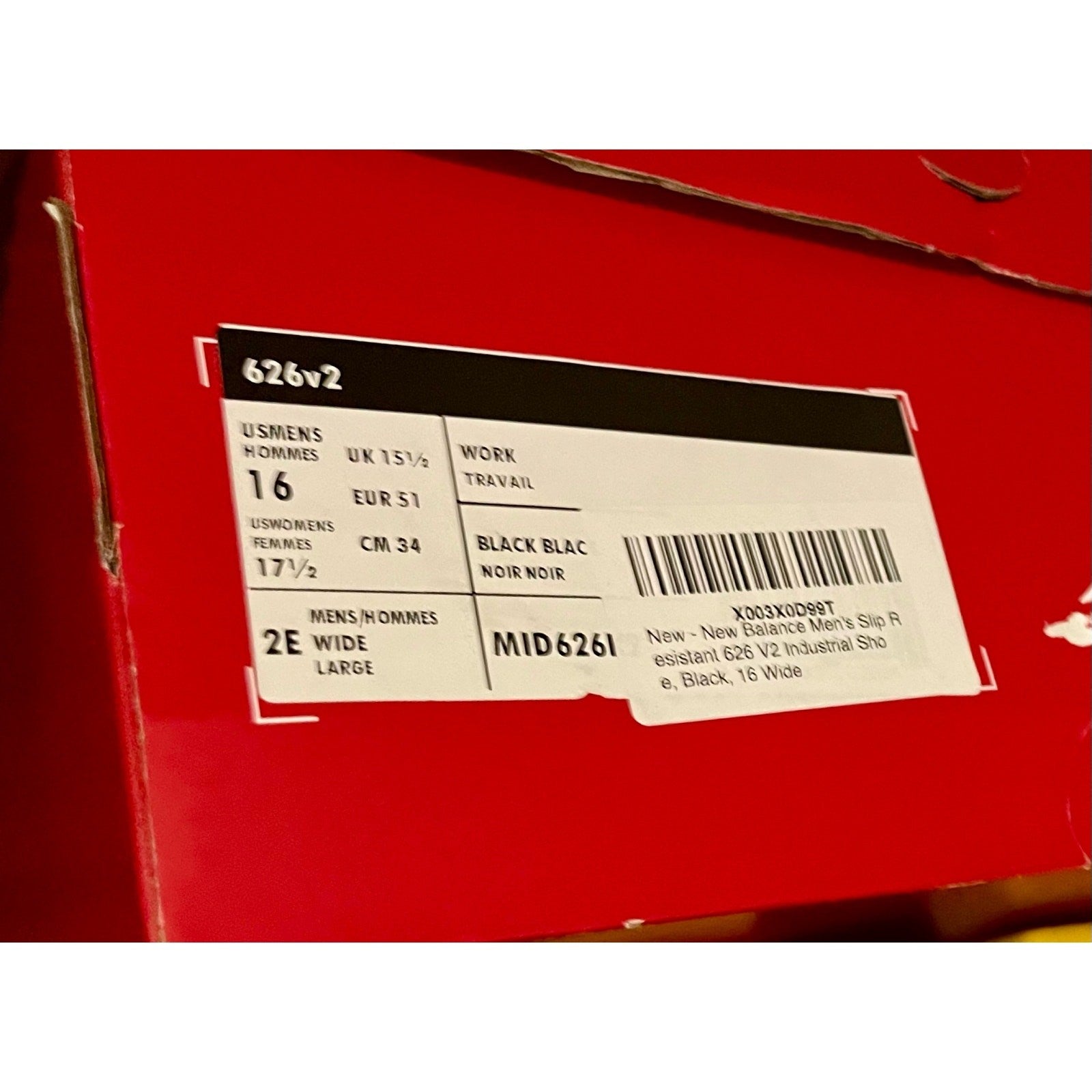 New Balance Men's 626v2, size 16 XXwide