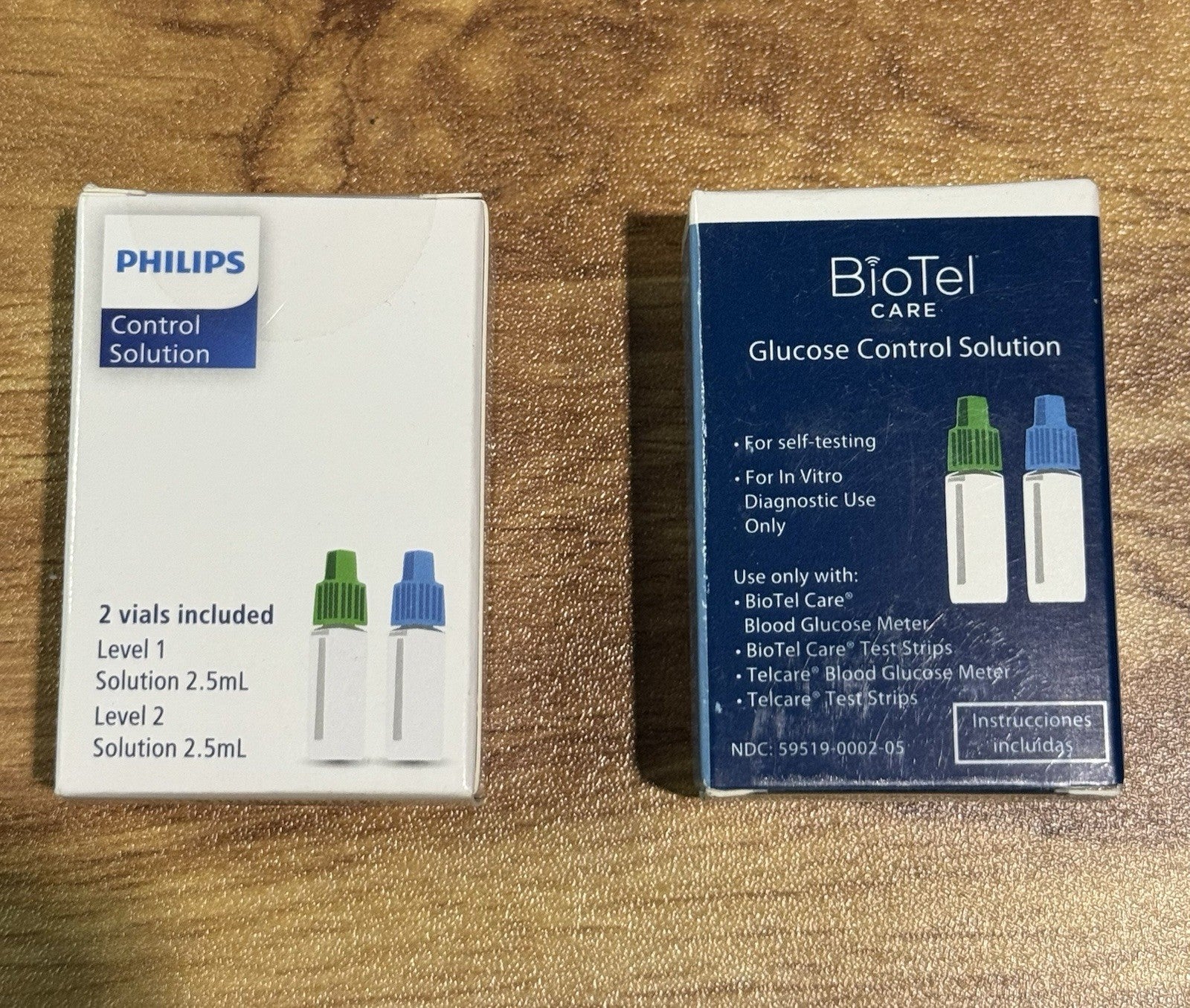 Philips Glucose Control Solution Level 1 & 2 Sealed Vials 2.5ml Each  exp8/6/25