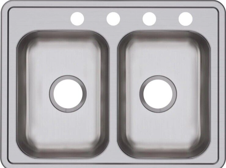 Elkay D225194  Dayton 25" Drop In Double Basin Stainless Steel