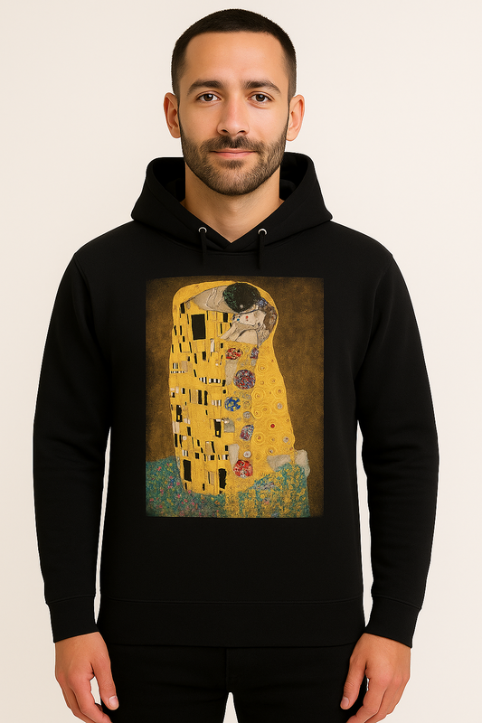 Gustav Klimt - The Kiss, Immersive Experience Black Hoodie, size XL