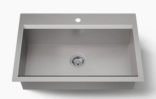 Kohler Task K-80084-1PC-NA 33" Workstation Sink with Accessories