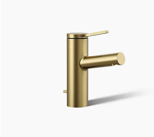 Kohler Elate Single-Handle Bathroom Sink Faucet - Vibrant Brushed Modern Brass