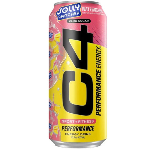 C4 Performance Energy Drink Zero Sugar Jolly Rancher Watermelon 16 oz 12-Pack