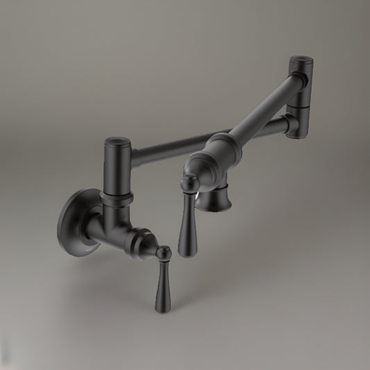 Moen S664BL Pot Filler Faucet Double Handle Wall Mount Matte Black