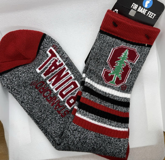 For Bare Feet Men's NCAA Stanford Cardinals 5 Star Marbled Crew Socks Size Large