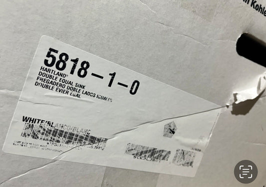 Kohler 5818-4-0 Heartland 33” Top Mt Double Equal Bowl Kitchen Sink